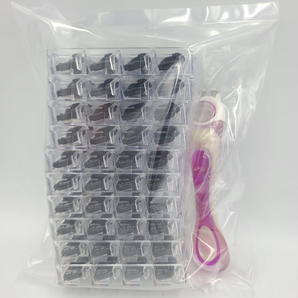 40 Count 4 Blade Razors w/ Handle, Fits Dorco/DSC
